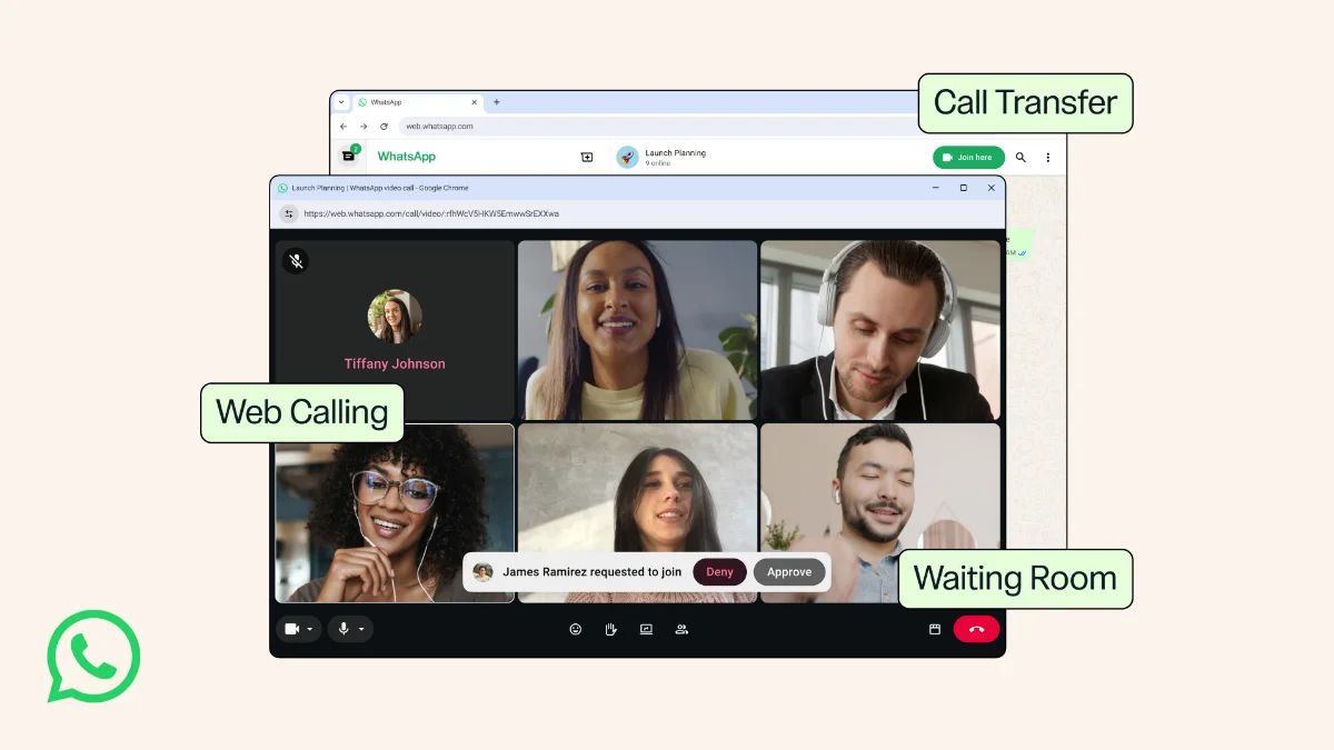 Videollamada realizada mediante WhatsApp Web desde un computador